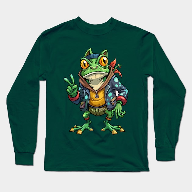 Frog Thug Life Long Sleeve T-Shirt by KDCreativeDesign